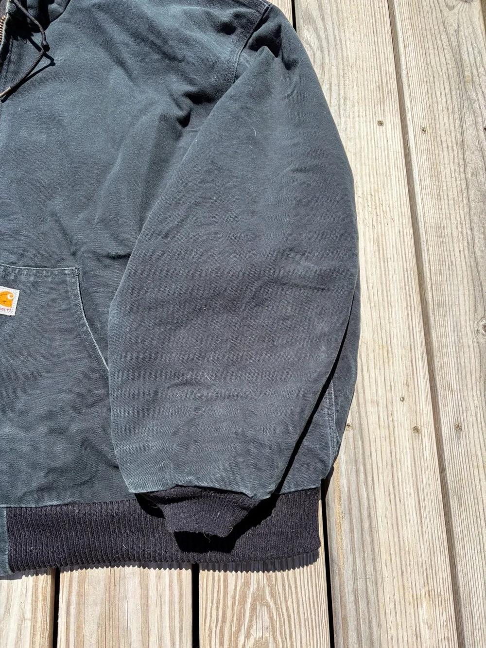 Carhartt J140 2XL Black Duck Canvas‎ Hooded Fleece Quilt Lined Jacket XXL USA